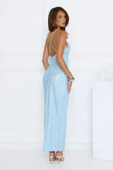 The Shine Collective Sequin Maxi Dress Blue