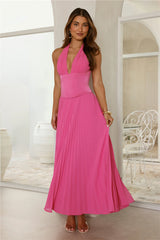 The Secret Waltz Halter Maxi Dress Pink