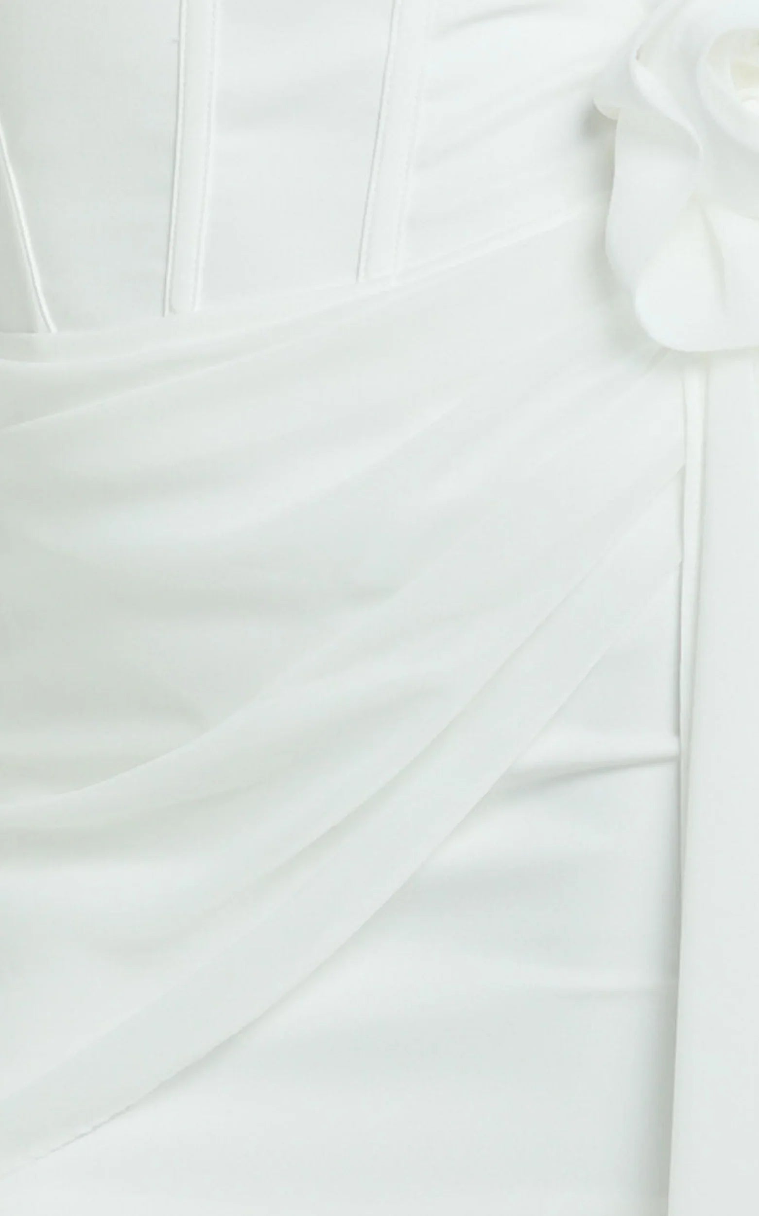 Riley Mini Dress - Strapless Draped Corset Bodycon Dress in White