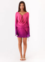 Rafaella Mini Dress - Fuchsia Violet Ombre